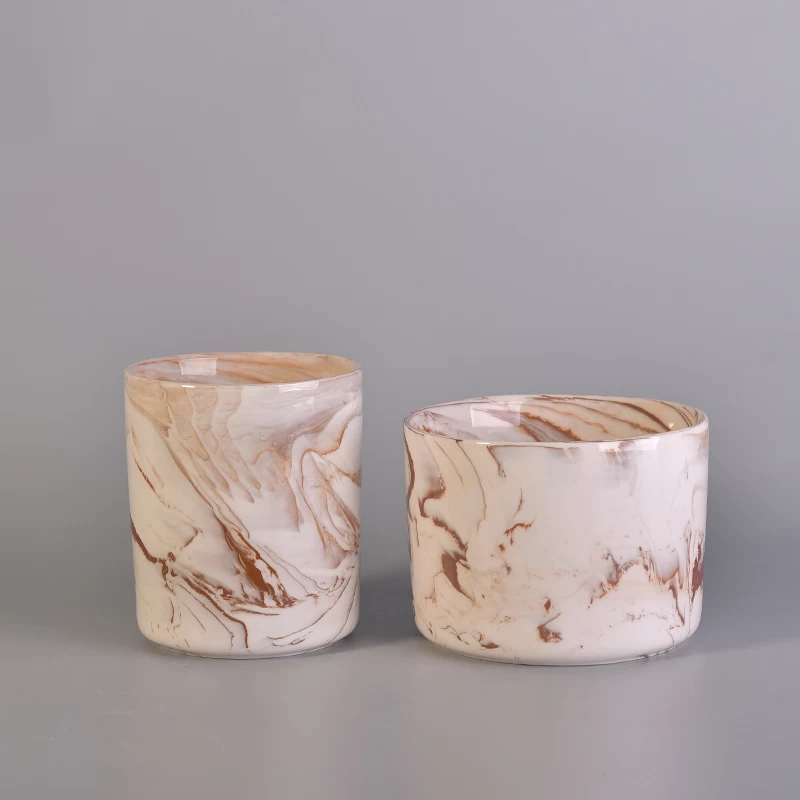 stock marble effect ceramic candle jars