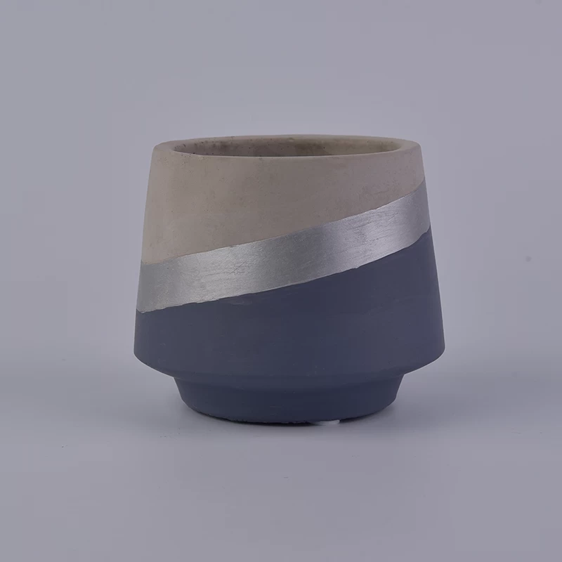 Color bottom concrete candle holder in different size
