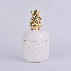 goldene Oberseite Keramik Ananas geformt Glas weiß glasiert