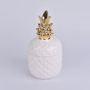 goldene Oberseite Keramik Ananas geformt Glas weiß glasiert
