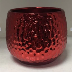 Rote runde kugelförmige Kerzenbehälter Keramik