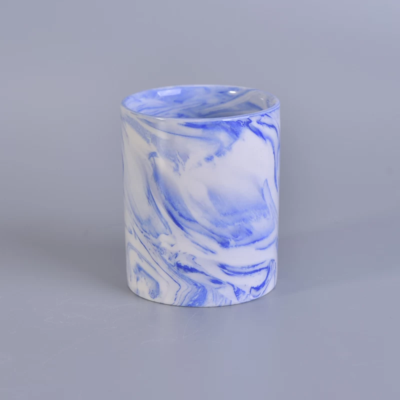 home deco 5 oz  marble ceramic candle holders title=
