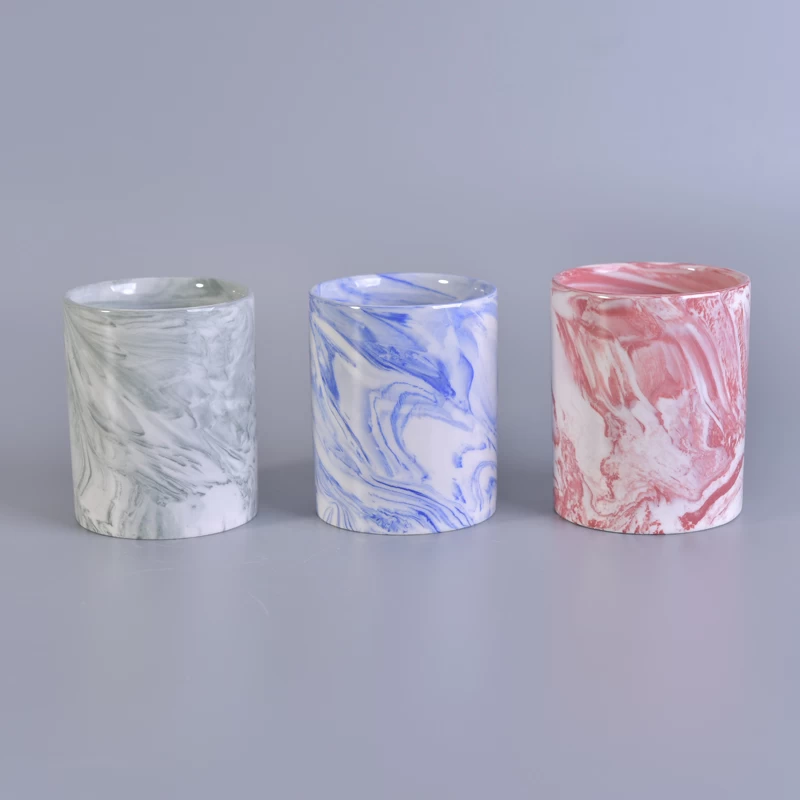 5 oz marbled ceramic candle holders