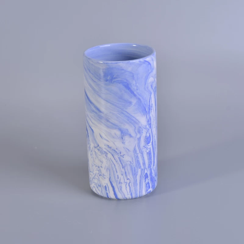 tall marbled ceramic candle holders