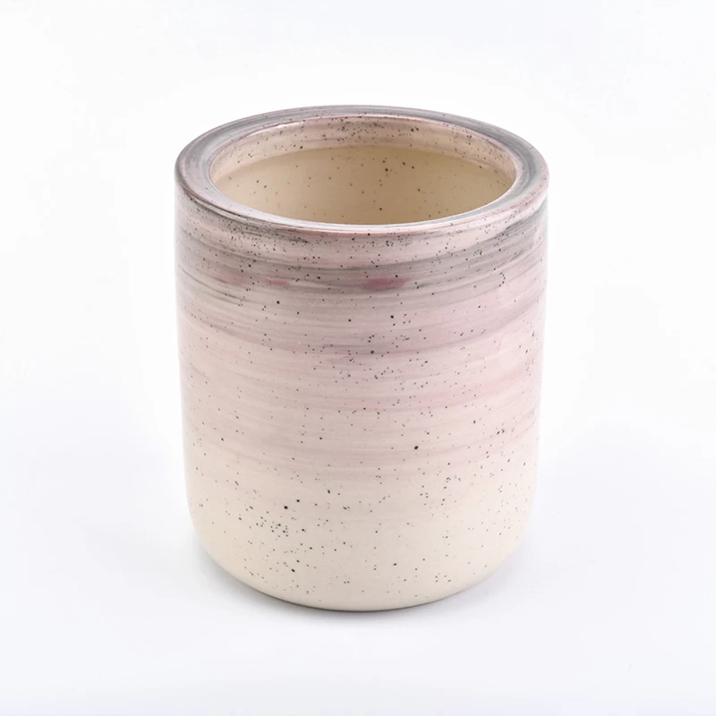 Shading glazed 22oz ceramic candle vessel supplier