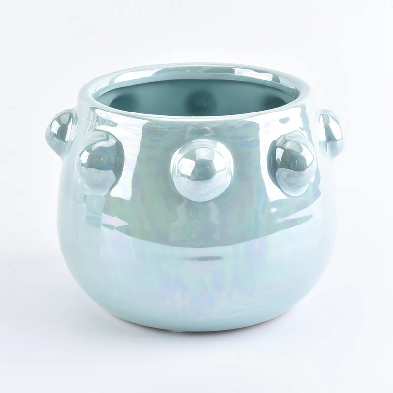 pearl glazing ceramic candle jar