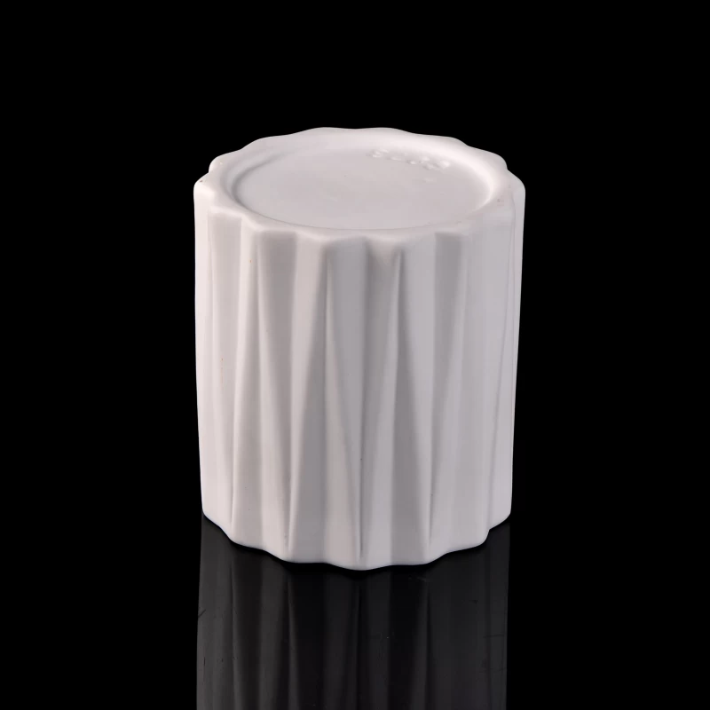 450ml white tree pattern ceramic candle jar