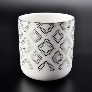 round bottom white ceramic jar with gold printing