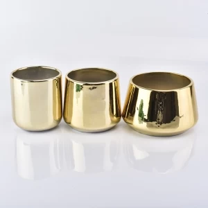 Beste kundenspezifische 10oz Keramik mit Golddruckkerzenhaltern für die Kerzenherstellung