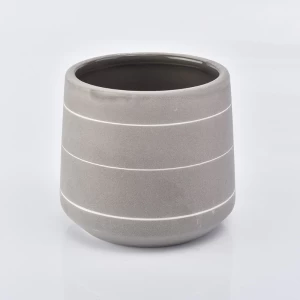495 ml graues Keramikkerzenglas