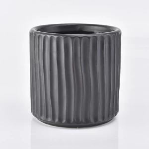 Rundes mattschwarzes Keramikwachskerzenglas mit großer Kapazität