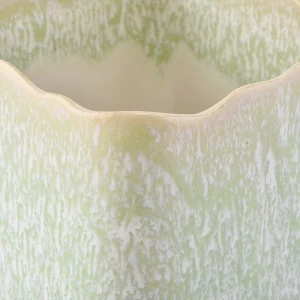 light green square ceramic candle jar