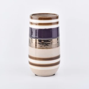 12oz long ceramic candle holders with gold printing