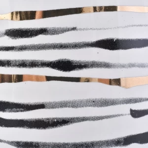 ceramic candle holder curve bottom with stripes 12 oz