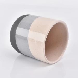 Ceramic candle holder with hand painting 10oz round bottom