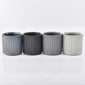 grey color ceramic candle holder for your brand
