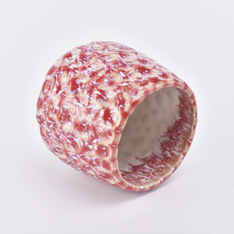 round transmutation glaze red ceramic jar 