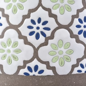 24oz ceramic jar with flower pattern