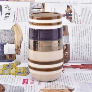 Lusso Nuovo portacandele in ceramica di cera di soia da 12 once dipinto a mano artificiale