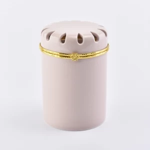 장식 뚜껑이 달린 세라믹 캔들 용기