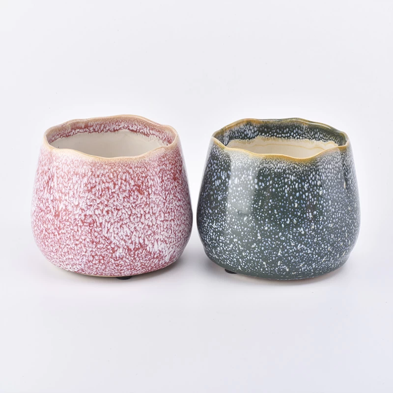 speckled ceramic candle jar