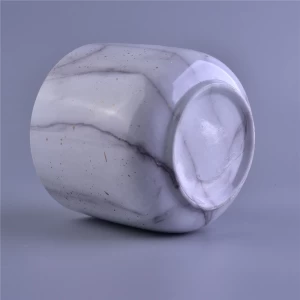 Marble pattern ceramic candle jar for home fragrance