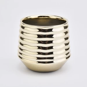 386ml New arrival Gold Ceramic Candle Holders