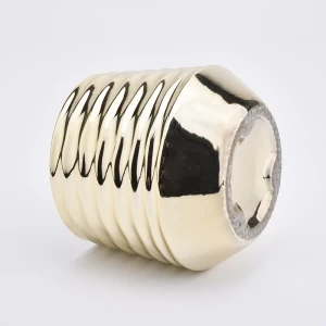 386ml New arrival Gold Ceramic Candle Holders