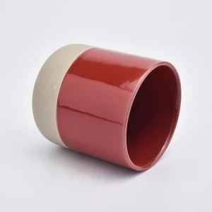 12oz ceramic candle holder with coloured glaze candle jar