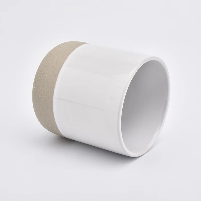white glazing ceramic candle holders