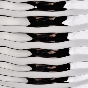 Metallic Silver Stripes Ceramic Candle Jars Home Decoration