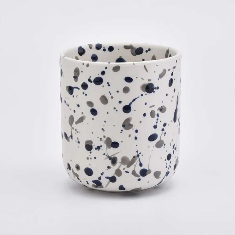 Newly white and black ceramic candle holder  decorative candle vessel