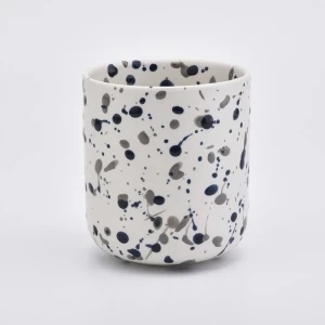 Newly white and black ceramic candle holder  decorative candle vessel