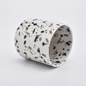Newly white and black ceramic candle holder  decorative candle vessel