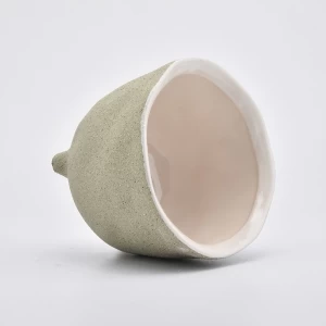 Mint Sandy Finish Ceramic Jar Ceramic Candle Vessel