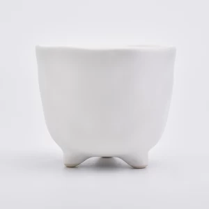 Mattte White Ceramic Jar Ceramic Candle Vessel Home Decoration