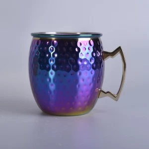 Wholesale luxury rose gold plating metal candle holders with handle
