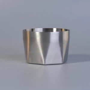Silver stainless steel votive candle holder