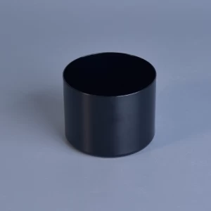 142ml Short cylinder black alumium metal tealight candle holders