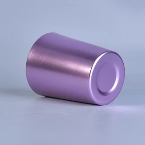 Light violet V shape metal candle jars for home decor wholesale