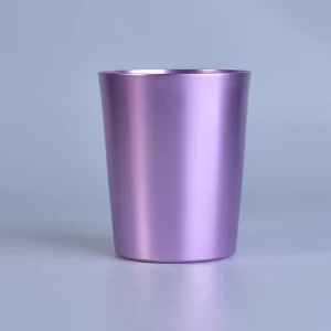 Light violet V shape metal candle jars for home decor wholesale
