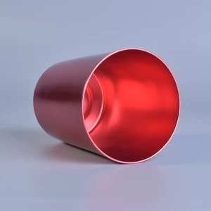 Shiny Red Cooper Alumium Metal Light Refilled Candle Jar