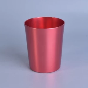 Shiny Red Cooper Alumium Metal Light Refilled Candle Jar
