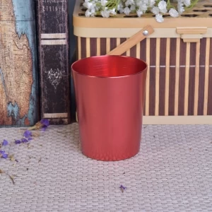 Shiny Red Cooper Alumium Metal Light Refilled Candle Jar