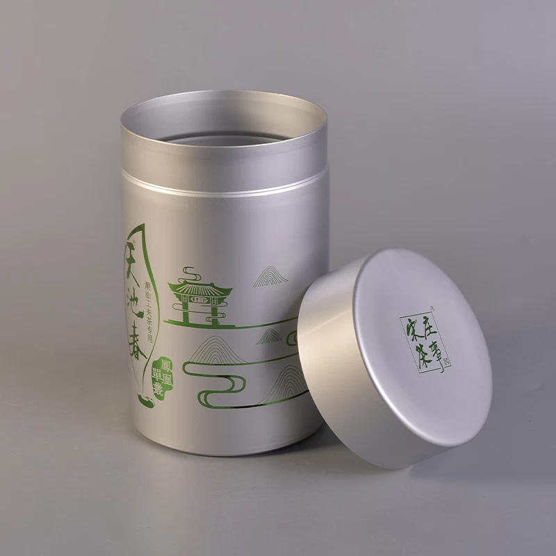 Silver color metal coffee container tea tins