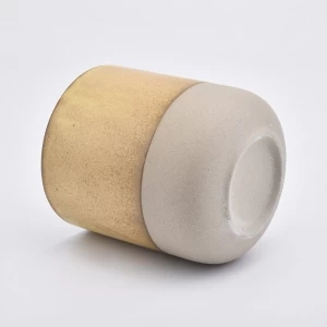 ceramic candle holders with black dots