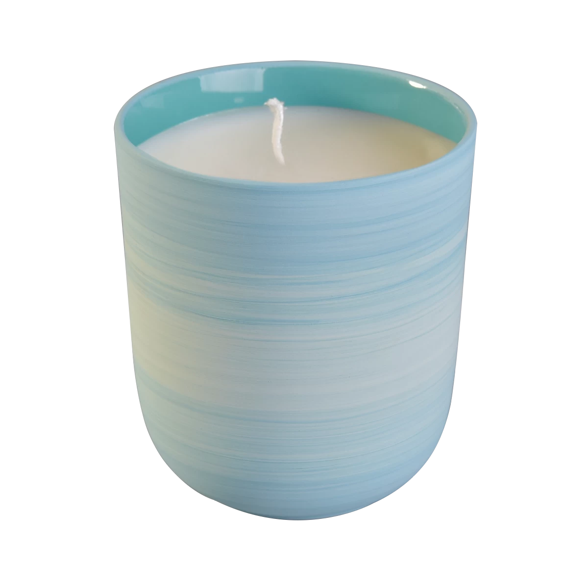 China 10oz Ceramic Candle Holder With Spray Colors manufacturer