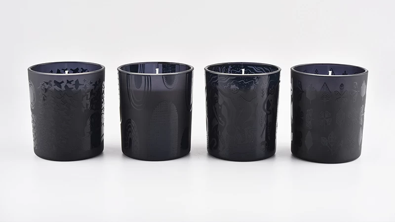 300ml Iridescent glass cylinder candle holder  for wholesale