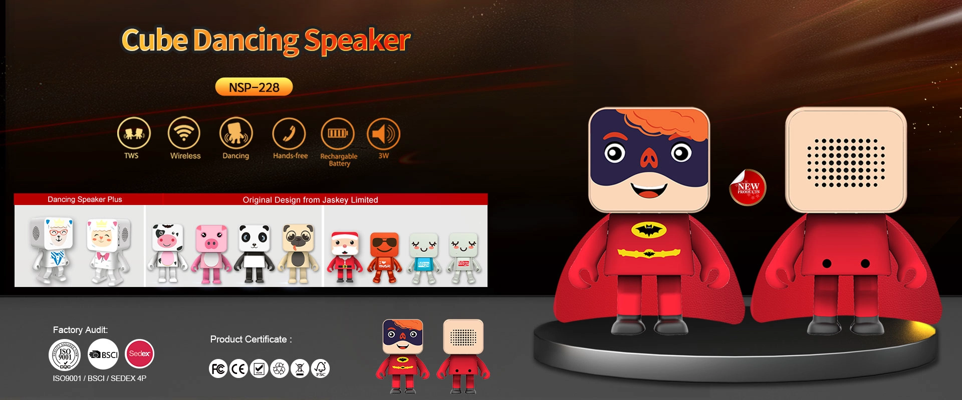 Cube dancing speaker