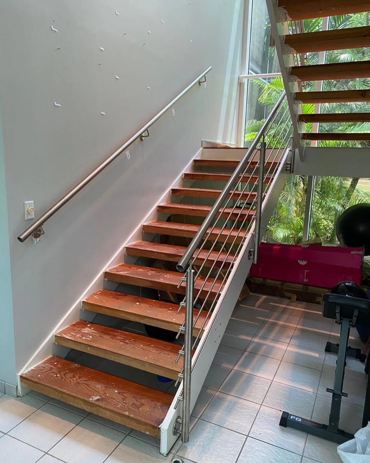 LED Light Balustrade Handrails Balcony Stair Deck Railing Stainless Steel Railing Rod Railing